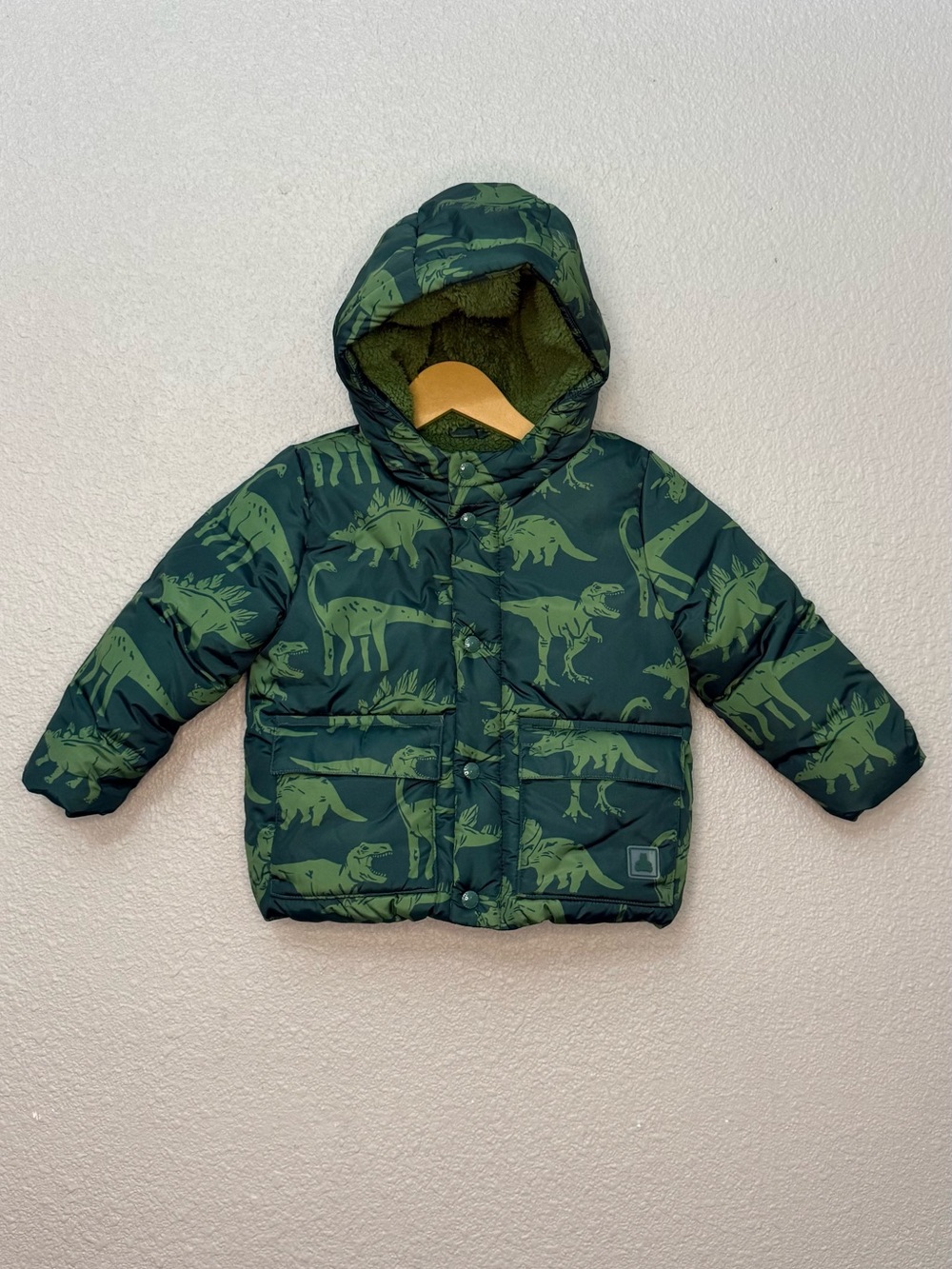 Gap | Toddler Cozy Dino Puffer Jacket | Sherpa Lined | Size 3T
